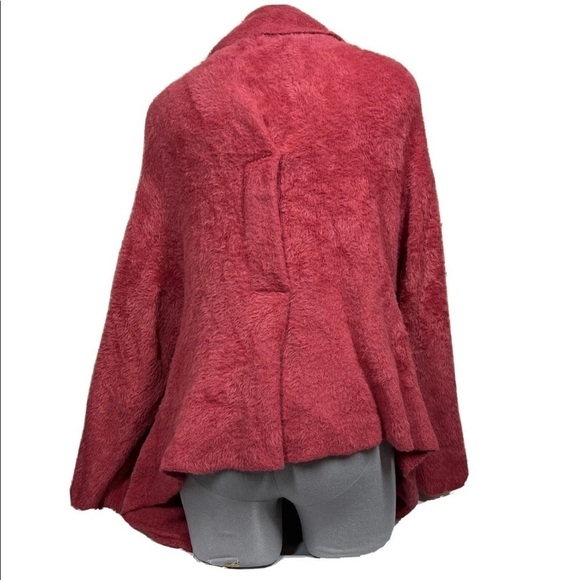 Free People FP One Cardigan Sweater Oversize Pink Fuzzy Nylon Collared One Size - Picture 2 of 7